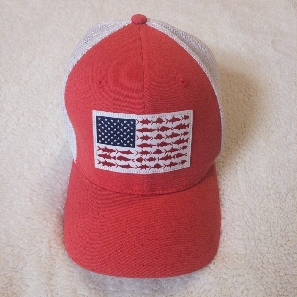 Columbia PFG Americana Fish Flag Hat Ball Cap